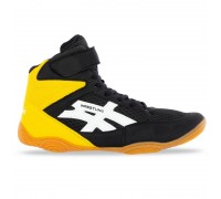 Борцовки обувь для борьбы размер 40-45 Wrestling DIFENO W-2005-7 (верх-PU, PL, низ-PU, черный-желтый)