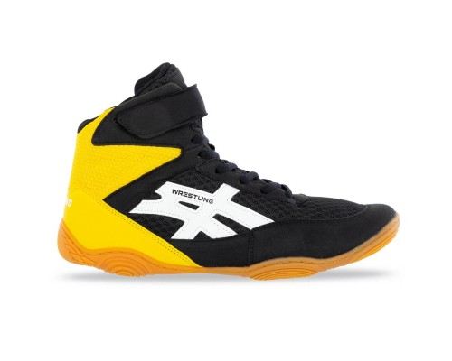 Борцовки обувь для борьбы размер 40-45 Wrestling DIFENO W-2005-7 (верх-PU, PL, низ-PU, черный-желтый)