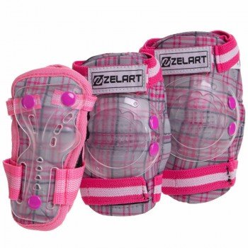Защита для роликов детская наколенники налокотники перчатки Zelart SK-4678 CANDY (полипропилен, размер S-M-3-12лет, цвета в ассортименте)