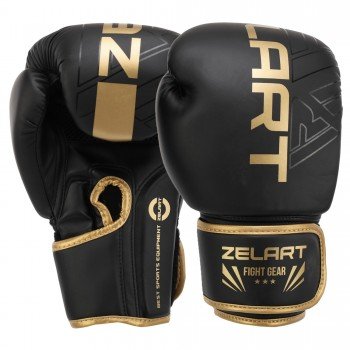 Перчатки боксерские PU Zelart BO-7519 (размер 10-14oz, черный)