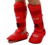 Защита голени и стопы для карате щитки и футы PU Zelart BO-7249 (размер XS-XL, цвета в ассортименте)