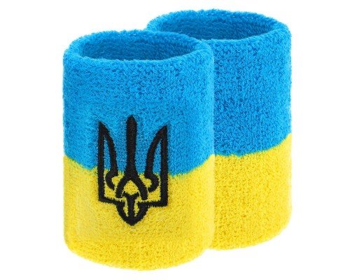 Напульсник спортивный махровый от пота на запястье 1штука Герб Украины BC-9280 (хлопок, полиэстер, безразмерный, цвета в ассортименте)