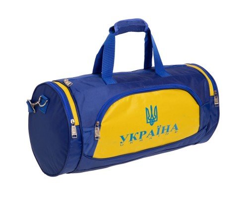 Сумка спортивная Бочонок SP-Sport Украина GA-016-U (полиэстер, размер 55х28х28см, синий-желтый)