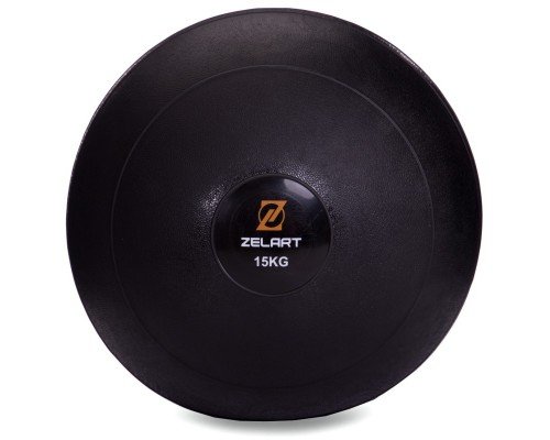 Слэмбол мяч набивной для кроссфита и фитнеса Slam Ball Zelart FI-2672-15 15кг (MD1241-15) (PVC, d-29,3см, черный)