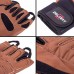 Перчатки для фитнеса и тяжелой атлетики кожаные Zelart SB-161074 S-XXL Коричневый