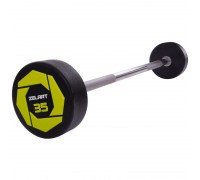 Штанга неразборная с фиксированным весом прямая полиуретановая Urethane Barbell Zelart TA-2689-35 35кг (MD3018-35) (гриф l-110см)