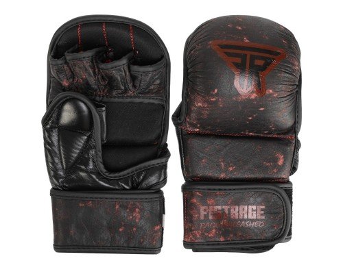 Перчатки Крабы спаринговые для MMA кожаные FISTRAGE VL-6457 (р-р S-XL, коричневый)