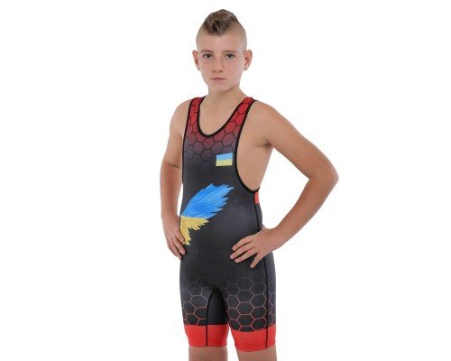 Трико для борьбы детское UKRAINE SP-Sport JY-6605 (бифлекс, рост 128-162см, цвета в ассортименте)