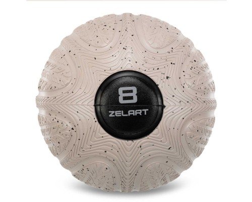 Слэмбол мяч набивной для кроссфита и фитнеса Slam Ball Zelart FI-4905-8 8кг (резина, песок, d-см, серый)