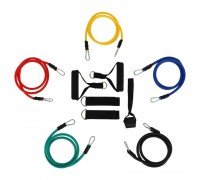 Эспандер Resistance Band многофункциональный 5 жгутов SP-Sport FI-9841 (5 эсп,креп.на дверь, 2 рукоят, 2 лямки)