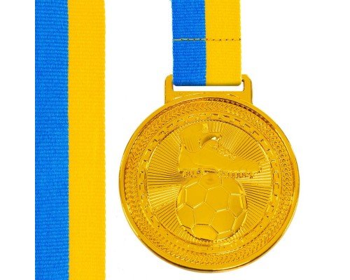Медаль спортивная с лентой тематическая SP-Sport Футбол ø6,5см C-6842 (металл, ø6,5см, 35g, 1-золото, 2-серебро, 3-бронза)