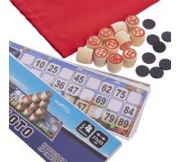 Лото настольная игра SP-Sport IG-8802 (90 дер.боч. h-18мм, 24карт, 40 пласт. фиш, тканевый мешок)