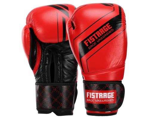 Перчатки боксерские на липучке кожаные FISTRAGE VL-4275 (размер 10-14oz, цвета в ассортименте)