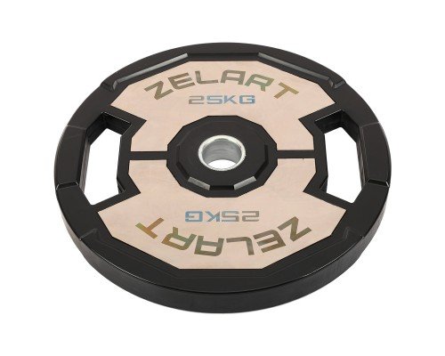 Блины диски резиновые 2 Handle металлическая втулка внутренний ø51мм Zelart TA-4792-25 25кг (черный)