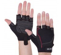 Перчатки спортивные ZELART SB-161566 (PVC, спандекс, открытые пальцы, р-р S-XXL, черный)