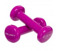 Гантели для фитнеса виниловые 2штуки Zelart Beauty TA-5225-0_5 (2x0,5кг) (2шт, цвета в ассортименте)