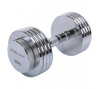 Гантель разборная стальная хромированная 1штука Zelart TA-5451-20 (1x20кг) (гриф l-см, хром. блины 8x2кг) MD2308