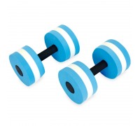 Гантель для аквафитнеса и аквааэробики аква-гантель Aqua Dumbbell 1 шт SP-Sport PL-3351 (EVA, размер длина-27см, d-14см, голубой-белый)