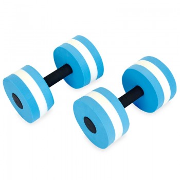 Гантель для аквафитнеса и аквааэробики аква-гантель Aqua Dumbbell 1 шт SP-Sport PL-3351 (EVA, размер длина-27см, d-14см, голубой-белый)