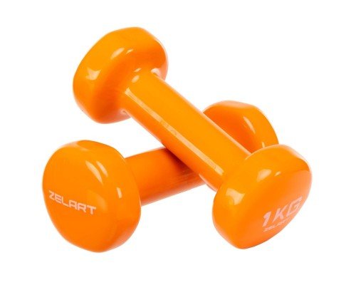 Гантели для фитнеса виниловые 2штуки Zelart Beauty TA-5225-1 (2x1кг) (2шт, цвета в ассортименте)