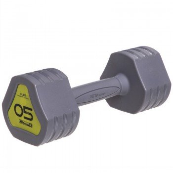 Гантель цельная с полиуретановым покрытием 1штука Zelart TA-2678-5 (1x5кг) (1шт, TPU, серый)
