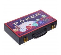 Набор для покера в пластиковом кейсе Poker game set Poker game set SP-Sport 200S-A 200 фишек (200 фишек, с номиналом, 2 кол.карт,5куб)