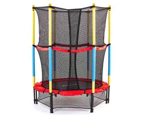 Батут каркасный детский с защитной сеткой ø4,5ft (138см) C-B7105 (металл, PVC, пластик, d-138см, h-180см)