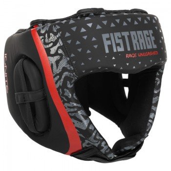 Шлем боксерский с полной защитой FLEX FISTRAGE VL-6490 (р-р S-XL, черный-красный)