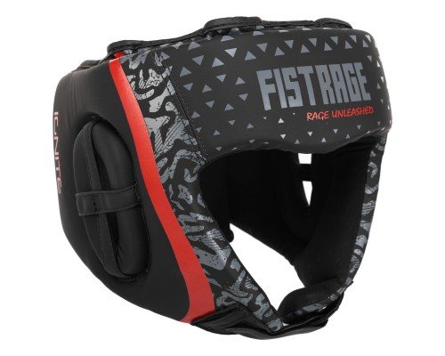 Шлем боксерский с полной защитой FLEX FISTRAGE VL-6490 (р-р S-XL, черный-красный)