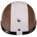 Мотошлем открытый Половина для чоппера Ретро-Каска KCO 202 M-XL Коричневый-белый