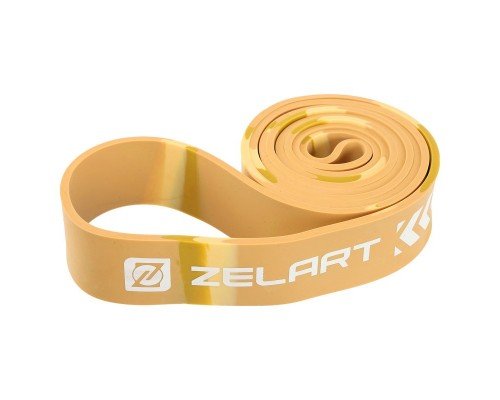 Резина петля для подтягиваний и тренировок лента силовая Zelart POWER BANDS FI-7695-4 (латекс, размер 2080x45x4,5мм, жесткость L, хаки-камуфляж)