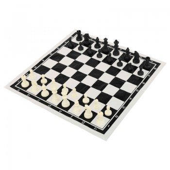 Шахматы настольная игра пластиковые с виниловым игровым полем SP-Sport IG-3105C (пластик, h пешки-2,6, король-5см)