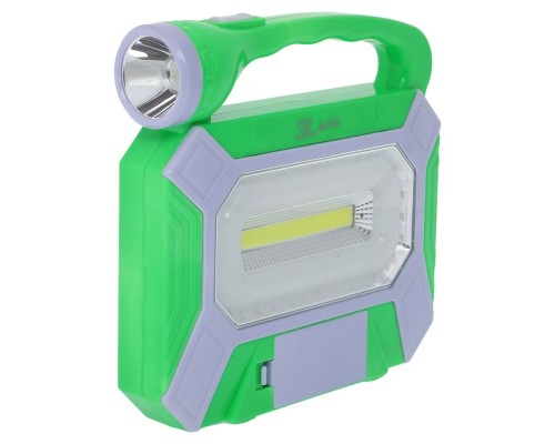 Фонарь-прожектор переносной X-BALOG JA-2002 (пластик, OSL, COB, SMD, USB-вход, на батарейках, р-р 20,5х21см) упакован в 2коробки