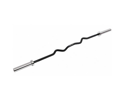 Гриф для штанги стальной хромированный Олимпийский EZ-образный с замками длина 1,90м ø50мм Zelart TA-9746 (вес 14кг,замок пружин,до 200кг)