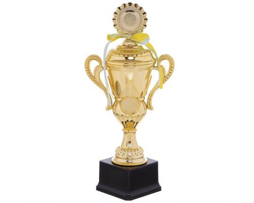 Кубок спортивный наградной SP-Sport Luck YK082B (пластик, h-38см, b-18см, d чаши-11см, золото)