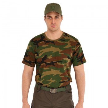 Футболка тактическая SP-Sport TY-0357 размер 46-52, L-2XL (хлопок, камуфляж Woodland)