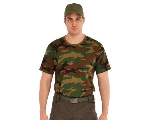 Футболка тактическая SP-Sport TY-0357 размер 46-52, L-2XL (хлопок, камуфляж Woodland)