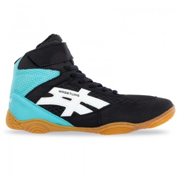 Борцовки обувь для борьбы размер 36-40 Wrestling DIFENO W-4010-4 (верх-PU, PL, низ-PU, черный-мятный)