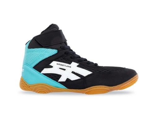 Борцовки обувь для борьбы размер 36-40 Wrestling DIFENO W-4010-4 (верх-PU, PL, низ-PU, черный-мятный)