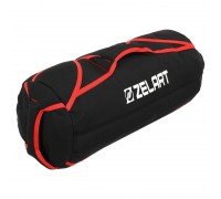 Сендбег мешок утяжелитель для функционального тренинга Sandbag без наполнителя Zelart FI-5028 (терилен,NL,60х20см, 4 филлера до 10кг, черный-красный)