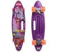 Пенни борд Penny Board круизер пластиковый со светящимися колесами и ручкой для переноски 24" SP-Sport SK-2306-6 (ABEC-7, р-р 60x17см, сиреневый)