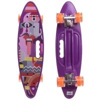 Пенни борд Penny Board круизер пластиковый со светящимися колесами и ручкой для переноски 24" SP-Sport SK-2306-6 (ABEC-7, р-р 60x17см, сиреневый)