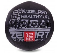 Мяч набивной медицинский для кроссфита WALL BALL Zelart FI-2637-12 12кг(MD1293-12) (PVC, PP, резина, d-35см, черный)