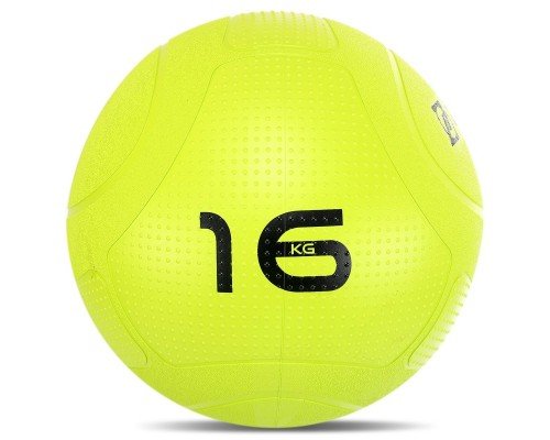 Слэмбол мяч набивной для кроссфита и фитнеса Slam Ball Mdbuddy FI-1774-16 16кг (резина, наполнитель песок, салатовый) MD12133