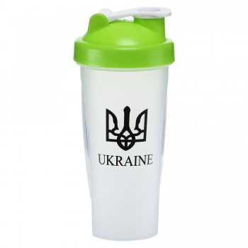 Шейкер с венчиком SP-Sport UKRAINE FI-9931 600мл Прозрачный-салатовый