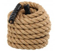 Канат для кроссфита Combat Battle Rope Zelart FI-0909-12 12 метров (сизаль, ручки:винил, l-12м,d-3,8см, коричневый)