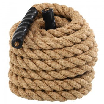 Канат для кроссфита Combat Battle Rope Zelart FI-0909-12 12 метров (сизаль, ручки:винил, l-12м,d-3,8см, коричневый)