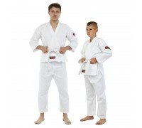 Кимоно для карате белое куртка штаны и пояс MARATON MTR082 (хлопок-плотность 240г на м2, размер 000-5, рост-110-180см, белый)