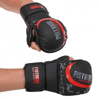 Перчатки Крабы спаринговые для MMA FLEX FISTRAGE VL-6493 (р-р S-XL, черный-красный)