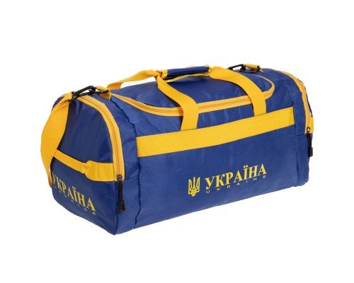 Сумка спортивная Бочонок SP-Sport Украина GA-3 (полиэстер, размер 52x28x23см, синий-желтый)